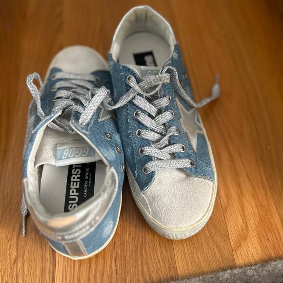 Golden Goose, Denim and Silver, Size 7 - Picture 2 of 8